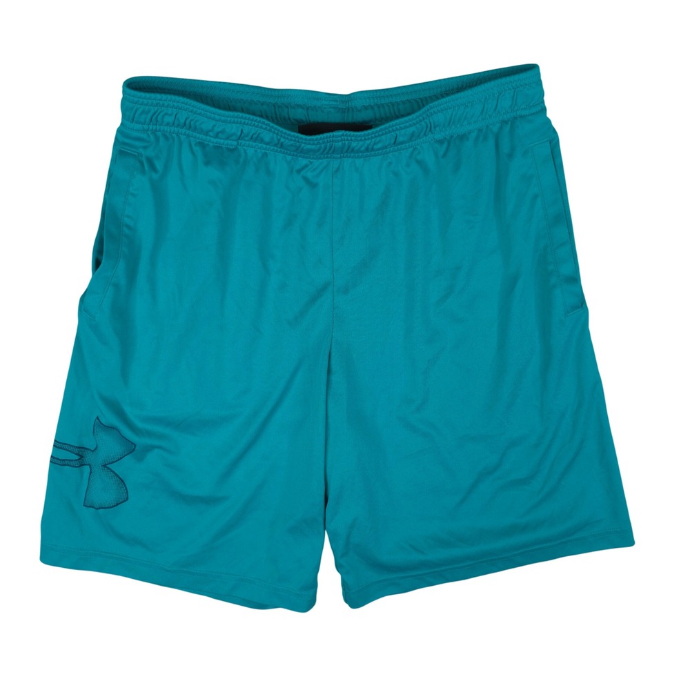 Under Armour Athletic Shorts Mens L Teal Blue HeatGear Loose Fit‎ Gym Training